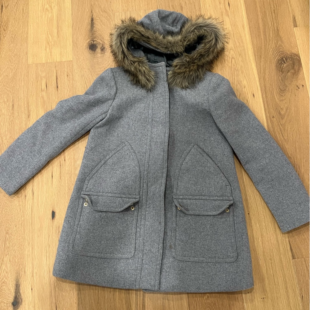 Women’s Jcrew Factory Jacket with removable fur hood